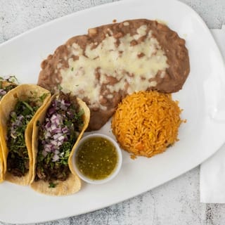 Street Tacos With Rice & Beans